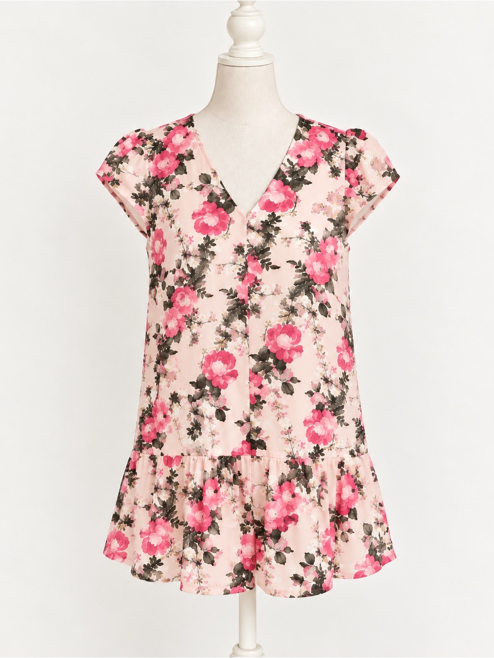 Pink Floral Romper Size Medium